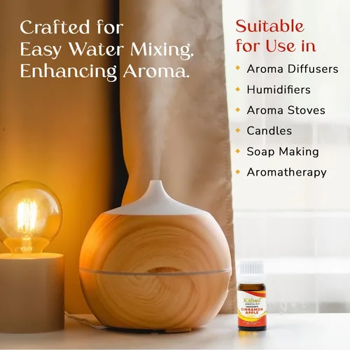Vista 3 de Kabod Aceite esencial de manzana y canela, mezcla de aromaterapia para difusores, humidificadores, estufas de aroma, jabón y velas, aceite aromático