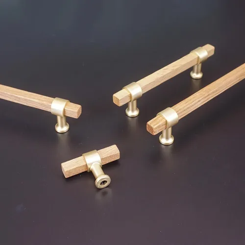 Vista 7 de Tiradores cuadrados de madera de 3.78 pulgadas para cajones, pomos de gabinete de cocina, pomos de latón para pomos de puerta de tocador