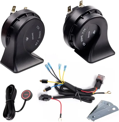 Vista 11 de Bocina de coche 4 unidades de 12 V impermeable bocina automática utilizada para camiones trenes, kit de bocinas de caracol eléctrico universal
