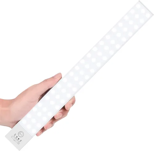 Vista 9 de Alivation 36 luces LED para armario con sensor de movimiento, funciona con pilas, iluminación debajo del gabinete, luz con sensor de movimiento