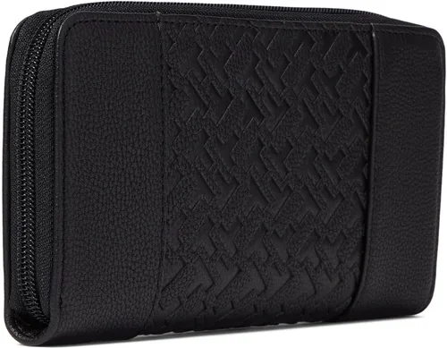 Vista 2 de Tommy Hilfiger Antonella II - Cartera con cremallera en relieve de PVC negro talla única Negro talla única Antonella II - Cartera con cremallera