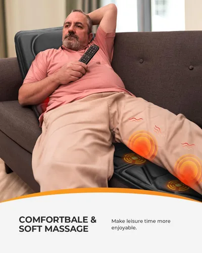 Vista 12 de CooCoCo - Alfombrilla de masaje de cuerpo completo con calor, 4 zonas seleccionables para cama o sofá