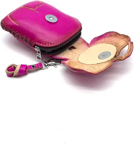Vista 14 de Handmade Vintage Genuine Leather 3D Animal Elephant Coin Purse With Removable Wrist Strap (Brown)