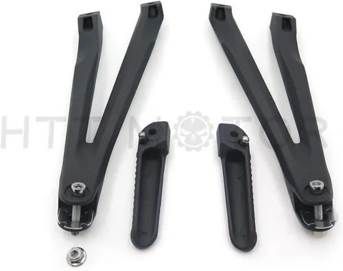 Vista 4 de MT390-005-BK - Soporte de clavijas de pie de pasajero trasero negro plateado compatible con Yzf R1 2004-2008