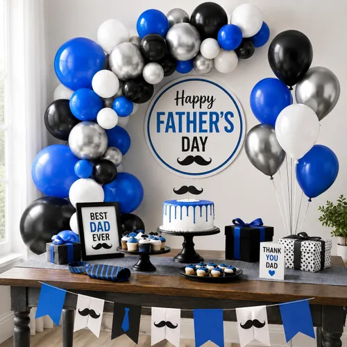 Vista 6 de Globos azules y negros, 35 unidades, globos de látex azul oscuro, negro y plateado con confeti plateado para cumpleaños, baby shower, bodas