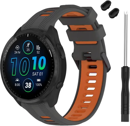 Vista 20 de Correa compatible con reloj Garmin Forerunner 965 – Correa de repuesto de silicona suave para reloj inteligente 965 para mujeres y hombres