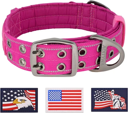 Vista 19 de ADITYNA Collar de perro resistente para perros extra grandes con mango de Collar táctico de camuflaje para caminar, entrenar, uso diario