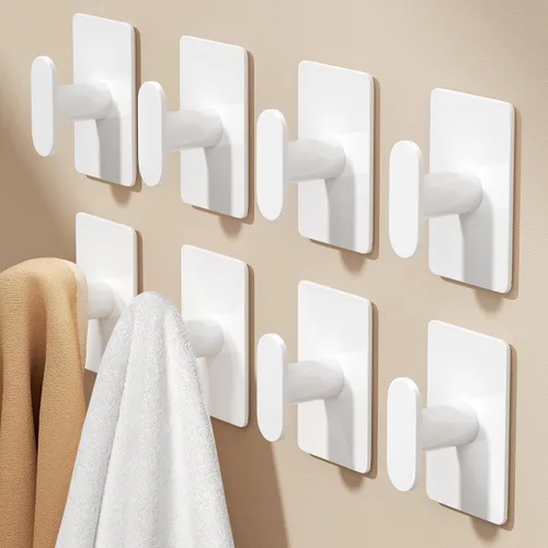 Vista 13 de pickpiff Ganchos adhesivos para toallas para baño: colgador de pared extra fuerte de 20 libras para ducha, cocina, casa rodante, apartamento