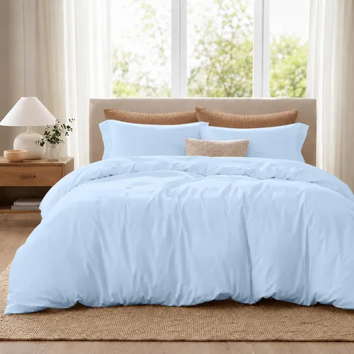 Vista 27 de ROYALE LINENS Funda de edredón negra tamaño individual – Fundas de edredón de 2 piezas – Cierre de cremallera – 1 funda de edredón individual de 68