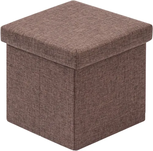 Vista 14 de B FSOBEIIALEO Cubo otomano plegable de almacenamiento con piel sintética para sala de estar, dormitorio, oficina en casa, reposapiés de Negro