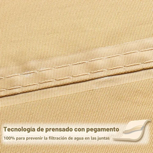 Vista 3 de SUNNY GUARD - Toldo impermeable de 6.5' x 10' rectangular, con bloqueo UV, para exteriores, color arena, para patio, terraza, jardín, actividades al