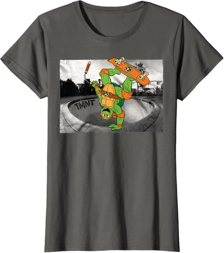 Vista 6 de Teenage Mutant Ninja Turtles Michelangelo - Camiseta de patinaje, Negro, S