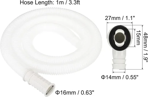 Vista 2 de PATIKIL Kit de drenaje de aire acondicionado de 3.3 pies, conector de drenaje universal, manguera de drenaje de CA con abrazadera para grifo