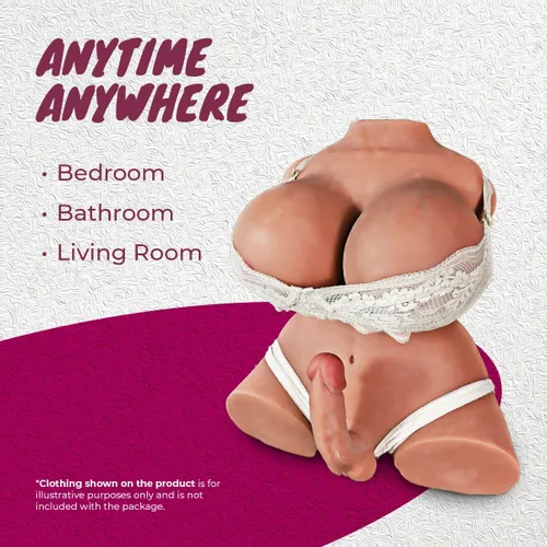 Vista 6 de Muñeca sexual transexual realista para hombres con consolador de 7.1 in y cavidad anal profunda, cuerpo completo de silicona BBW para hombres