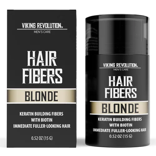 Vista 9 de Viking Revolution Fibras de cabello castaño rojizo para hombres adelgazantes, fibra gruesa para cubrir puntos calvos, fibras de construcción