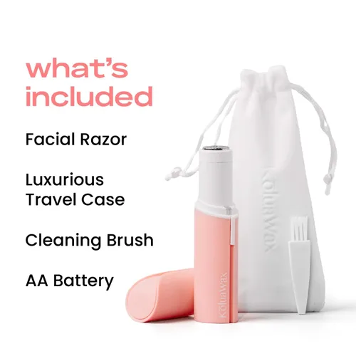 Vista 5 de KoluaWax Maquinilla de afeitar facial para mujer, afeitadora para pelusas de melocotón, cejas, labio superior y más, depilación facial suave, sin