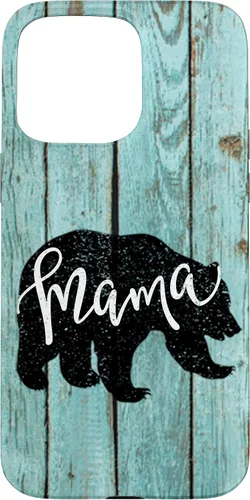 Vista 31 de Turquoise Woodgrain Rustic Farmhouse Shiplap Wood Mama Bear Case for iPhone 17