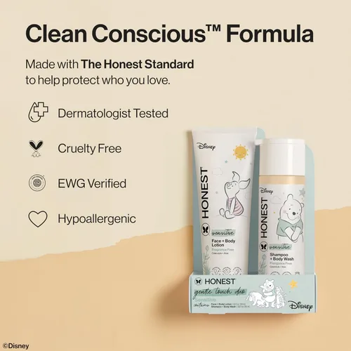 Vista 5 de The Honest Company Paquete de champú y loción, diseño de Disney, 18.5 fl oz