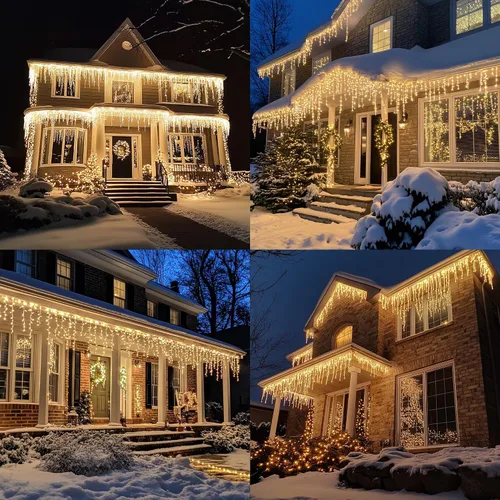 Vista 6 de Dazzle Bright Luces de carámbano de Navidad, 88.5 pies, 1080 LED, 8 modos, cortina de luces con 180 gotas, tira de luces de Navidad para decoración