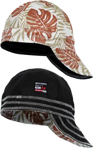 Vista 8 de BOCOMAL Gorro de Soldadura Resistente al Fuego CAT2 de Peso Medio con Estampado, Gorras de Soldador de 6 Paneles - Juego de 2