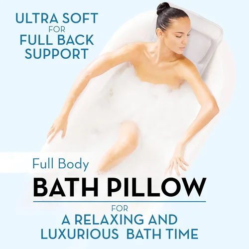 Vista 2 de BASIC CONCEPTS Almohada de baño de cuerpo completo, almohada gruesa para soporte de cuello y espalda, cojín extra grueso para bañera y reposacabezas