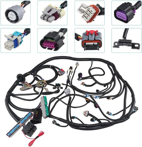 Vista 3 de WMPHE Arnés de cableado de motor profesional independiente con transmisión 4L60E Drive By Wire, con manual de guía de cableado, compatible