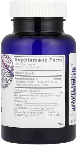 Vista 7 de G.I. Detox+ - Carpeta suave de Biocidin, limpieza intestinal con carbón, zeolita y aloe, ayuda en la eliminación de toxinas y biopelículas, puede
