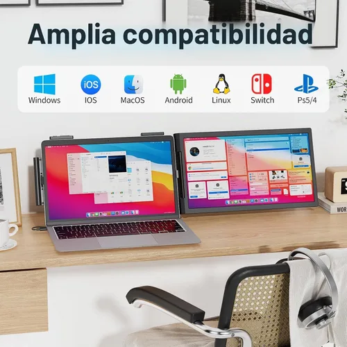 Vista 5 de Extensor de pantalla para portátil de 15,6 pulgadas, extensor de monitor