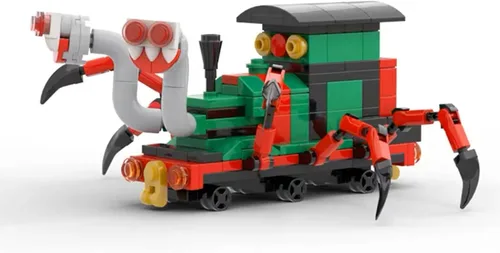 Vista 10 de Juego de bloques de construcción de figuras de Charles, juguetes de modelo de monstruo de tren araña de juego de terror, ladrillos de construcción