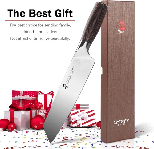 Vista 6 de TUO Kiritsuke - Cuchillo de chef de 8.5 pulgadas, cuchillo de chef Kiritsuke para carne y verduras, cuchillos de cocina japoneses - Acero inoxidable