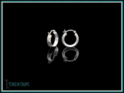Vista 3 de TURQ N TAUPE 925 Sterling Silver Italian Design Hollow Oval Tube Hoop Earrings for Women & Girls - LightWeight Perfect for Everyday Wear & Gifting