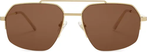 Vista 26 de SOJOS Trendy Aviator Sunglasses Mens Womens Retro Double Bridge Metal Frame Semi-Rimless Shades SJ1191