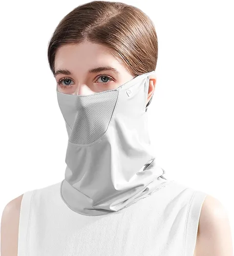 Vista 7 de Protección solar UV, polaina para el cuello, máscara facial refrescante para protección solar, pasamontañas transpirable, bandana para mujer