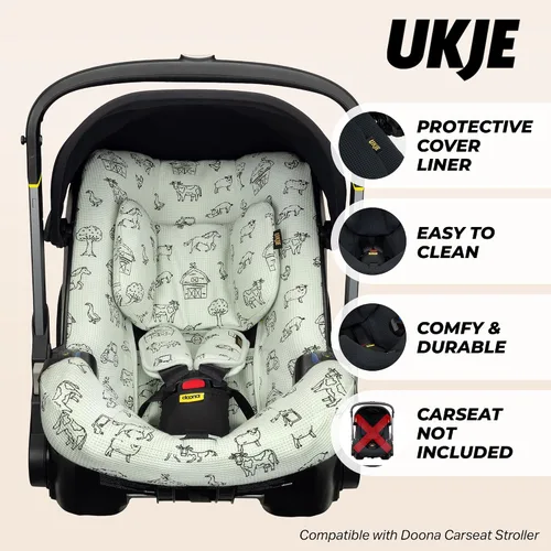 Vista 4 de UKJE Funda compatible con asiento de automóvil y cochecito Doona, cumple con la norma CPSC, protector de asiento de automóvil, forro de asiento