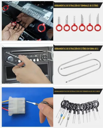 Vista 6 de Poraxy - Juego de herramientas de extracción de molduras para automóvil, kit de 120 piezas, herramientas de extracción de panel de puerta de audio