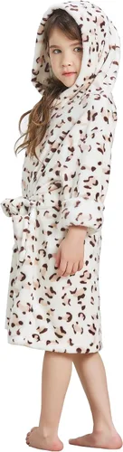 Vista 4 de Pijama con capucha para niños y niñas, suave forro polar, unisex, bata de baño