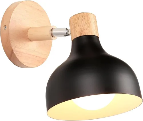 Vista 19 de Scandinavian Retro Dimmable E27 Wall Lamp for Bedroom Living Room Hallway Kitchen Indoor Lighting(Amarillo,1 Pieza)