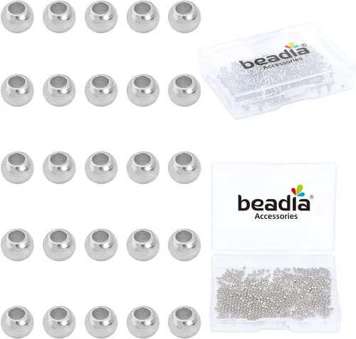 Vista 15 de BEADIA - Cuentas espaciadoras redondas bañadas en oro de 14 quilates, 2 mm, 600 piezas para hacer joyas sin decoloración