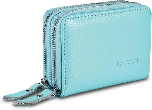 Vista 13 de Cartera de piel auténtica para mujer, con cremallera espaciosa y segura, para tarjeta ..., negro