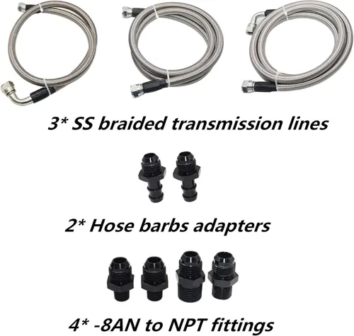 Vista 6 de Priprilod Kit de líneas de refrigeración de transmisión manguera resistente compatible con Dodge Ram 47RE 1996 1997 1998 1999 2000 2001 2002