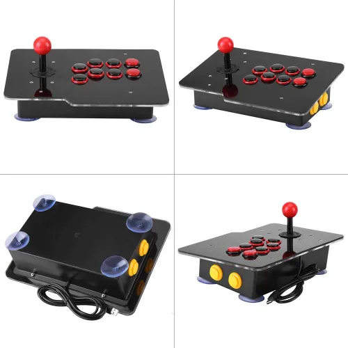 Vista 4 de 8-Way Game Joystick, USB Computer Arcade Game Controller, Zero Delay Arcade Game Stick Buttons Controller Control Device for Sports, Racing