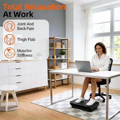 Vista 3 de PBYRD Vibration Plate Exercise Machine -Full Body Shaker with Auto Mode, Acupressure Massage & Silicone Pedal, for Lymphatic Drainage, Weight Loss &