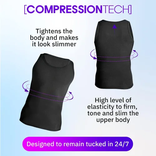 Vista 2 de Rounderbum Ropa interior para hombre Camiseta muscular acolchada para hombres Ropa interior Shapewear - Under Clothing Muscle Shirts para Hombre