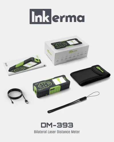 Vista 12 de Laser Measurement Tool, Inkerma Bilateral Laser Distance Meter,Rechargeable Laser Measure with Color Backlit LCD Display, Angle Sensor, Pythagorean