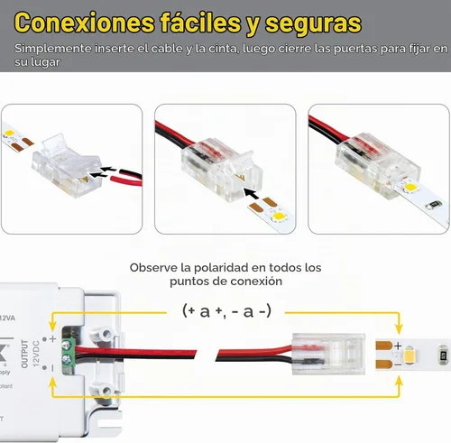 Vista 3 de Armacost Lighting 566021 Conector de cable a cinta LED blanco/de un solo color, paquete de 18