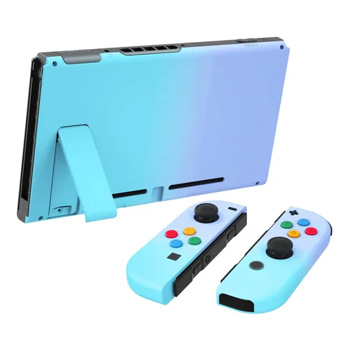 Vista 4 de eXtremeRate - Placa trasera para Nintendo Switch Console NS Joycon con carcasa de mando de mano con botones de juego completo carcasa de repuesto