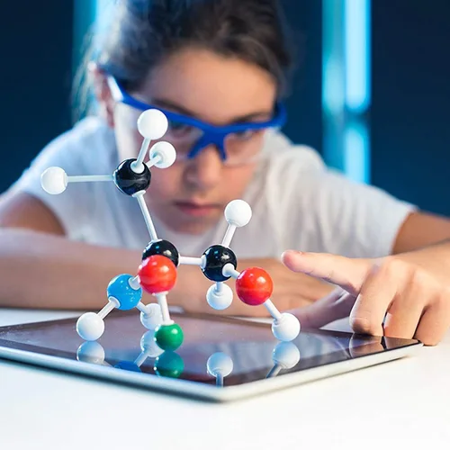 Vista 6 de RELIANCER Kit de modelo molecular, 419 piezas de química molecular orgánica con átomos y enlaces, kit de construcción de estructuras moleculares