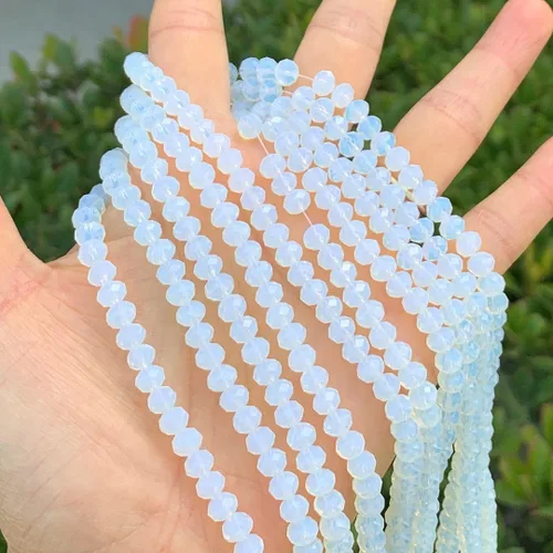 Vista 34 de 500 piezas de cuentas de cristal checo facetadas rondelle de 4 mm, pequeñas y diminutas, espaciadoras a granel, color amatista púrpura para hacer