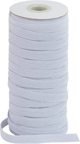 Vista 12 de Banda elástica plana para costura, 1/2 pulgada, 50 yardas de alta elasticidad, cordón elástico negro, cuerda elástica de punto para coser