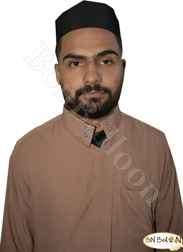 Vista 4 de 1 unids egipcio kufi koofi topi imam sombrero liso negro oración musulmán islámico islámico hombre superior simple diseño tela calavera ceremonia